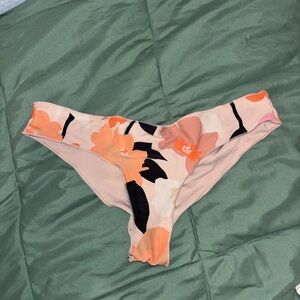 Rip Curl Floral Bikini Bottom - Orange and Black